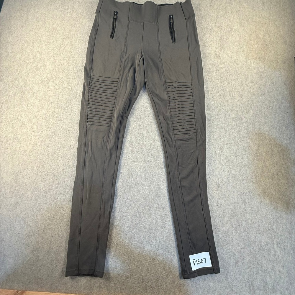 Parasuco Womens Moto Leggings Olive Brown Skinny Pants Size M PAR-885